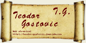 Teodor Gostović vizit kartica